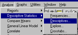 The DESCRIPTIVES command in SPSS