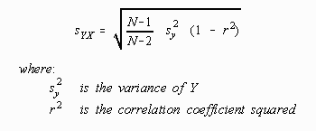 Computational Formula for Standard Error of Estimate