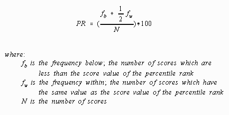 Computational Formula for Percentile Ranks 