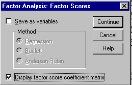  Scores options in the SPSS Factor command 